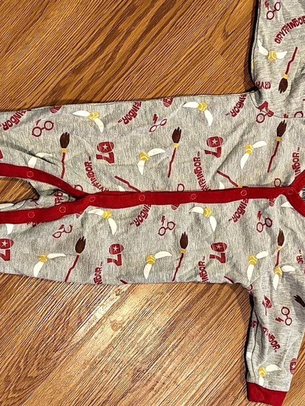 Harry Potter Footed Pajama Gray & Red Baby 3-6M